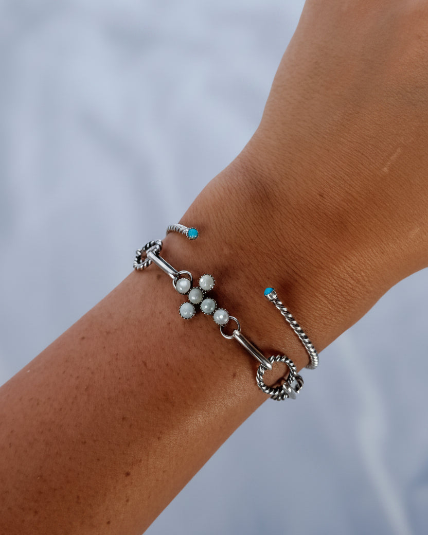 Ranchester Mother of Pearl Cross Link Bracelet - Wooten's