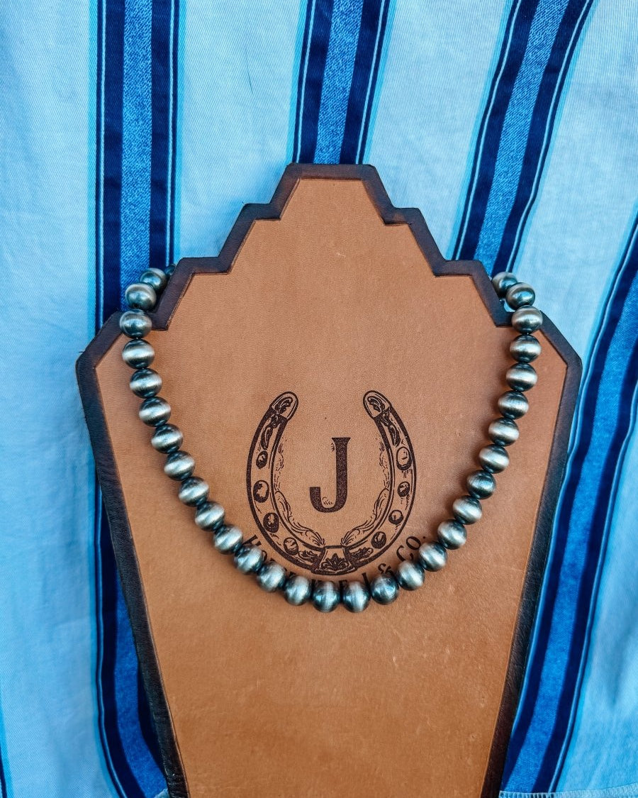 18" 12mm Sterling Silver Pearl Necklace - Horseshoe J & Co.