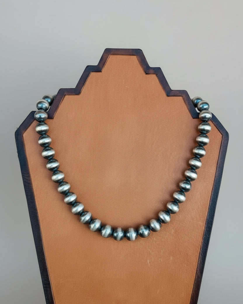 18" 12mm Sterling Silver Pearl Necklace - Wooten's