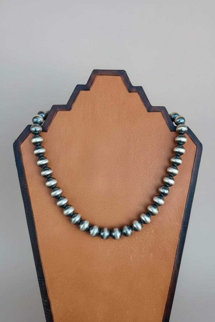 18" 12mm Sterling Silver Pearl Necklace - Wooten's