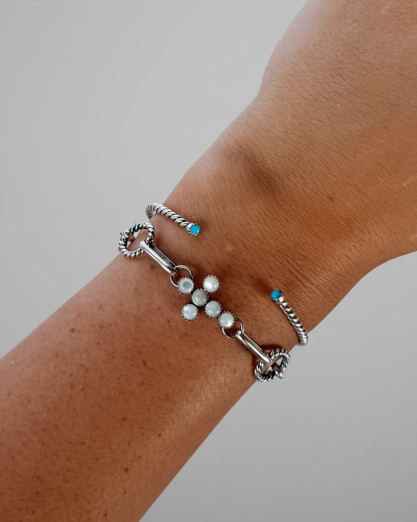 Ranchester Mother of Pearl Cross Link Bracelet - Wooten's