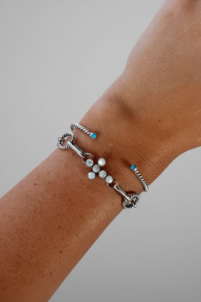 Ranchester Mother of Pearl Cross Link Bracelet - Wooten's