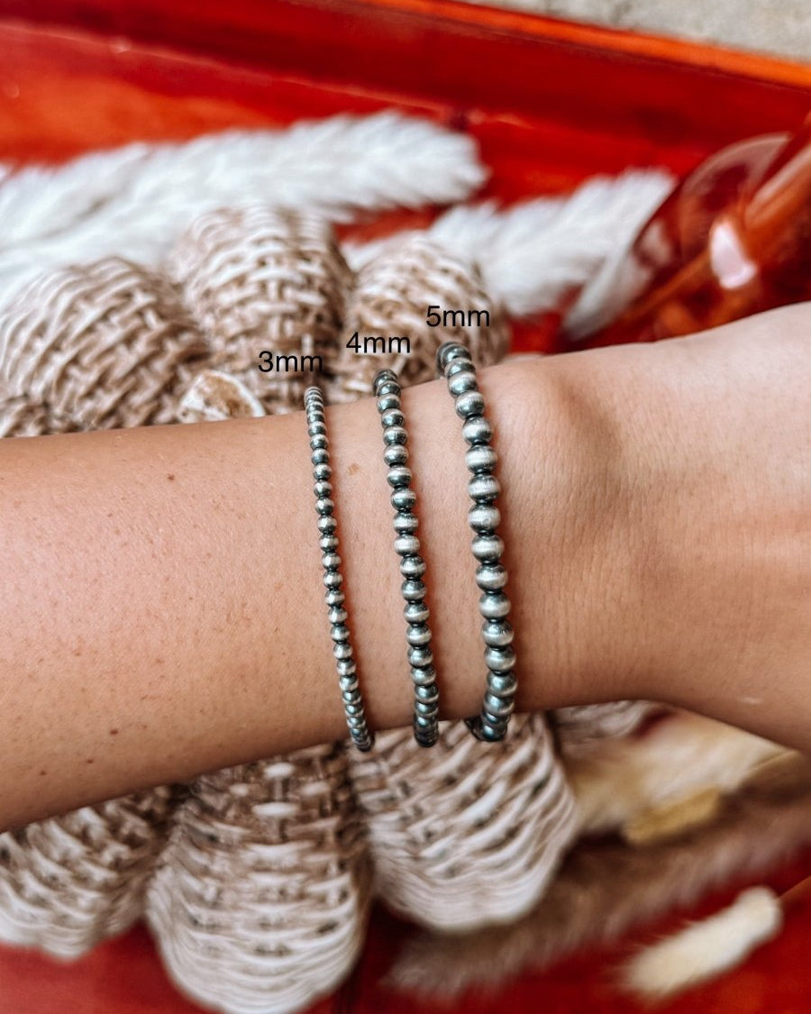 4mm Sterling Silver Pearl Bracelet - Horseshoe J & Co.