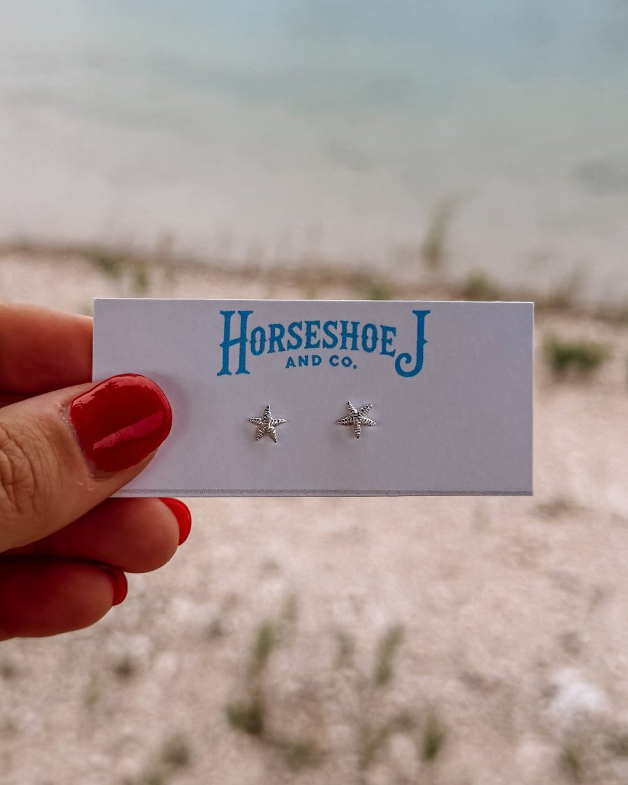 6mm Starfish Stud Earrings - Horseshoe J & Co.