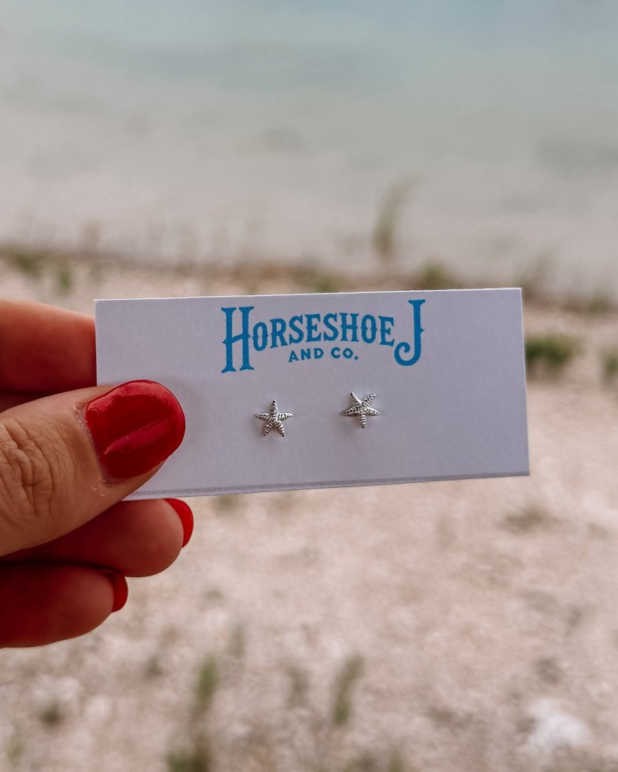 6mm Starfish Stud Earrings - Horseshoe J & Co.