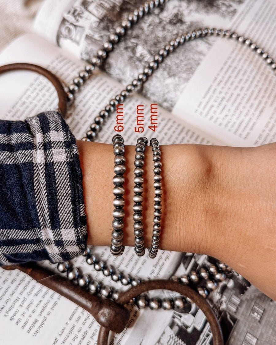 6mm Sterling Silver Pearl Bracelet - Horseshoe J & Co.