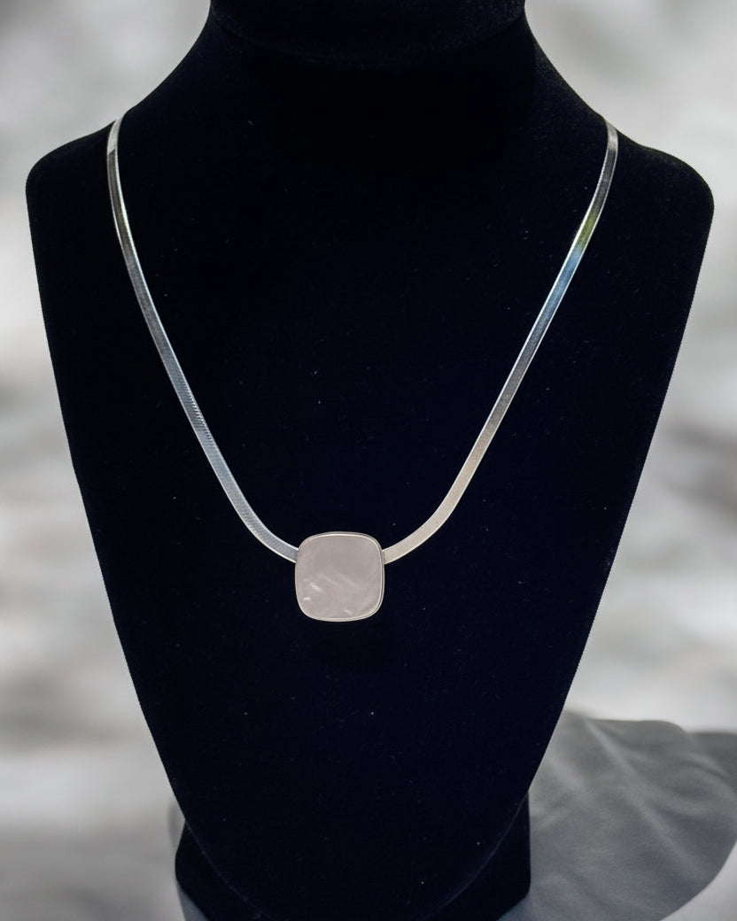 Knott Mother of Pearl Herringbone Necklace - Wooten's