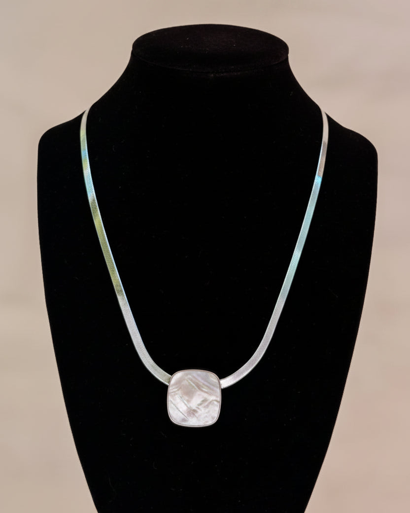 Knott Mother of Pearl Herringbone Necklace - Wooten's