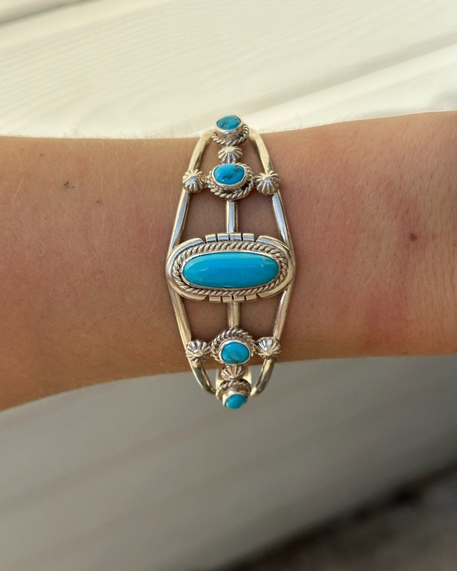 Agua Dulce Turquoise Cuff Bracelet - earrings - Horseshoe J & Co.