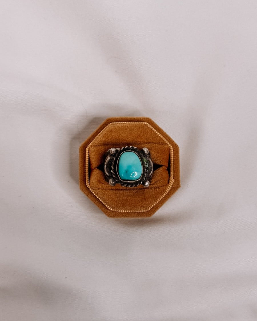 Auburn Cigar Band Turquoise Ring - Horseshoe J & Co.