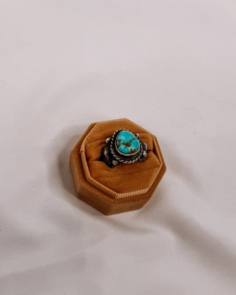 Auburn Cigar Band Turquoise Ring - Horseshoe J & Co.
