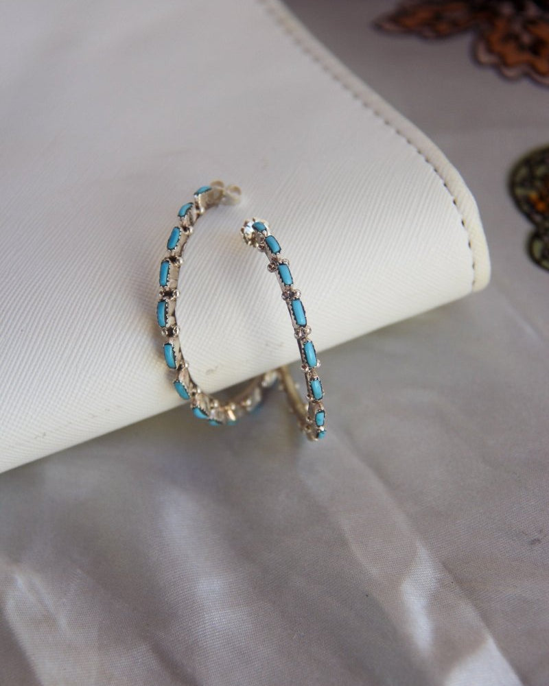 Belgrade Turquoise Hoop Earrings - Horseshoe J & Co.