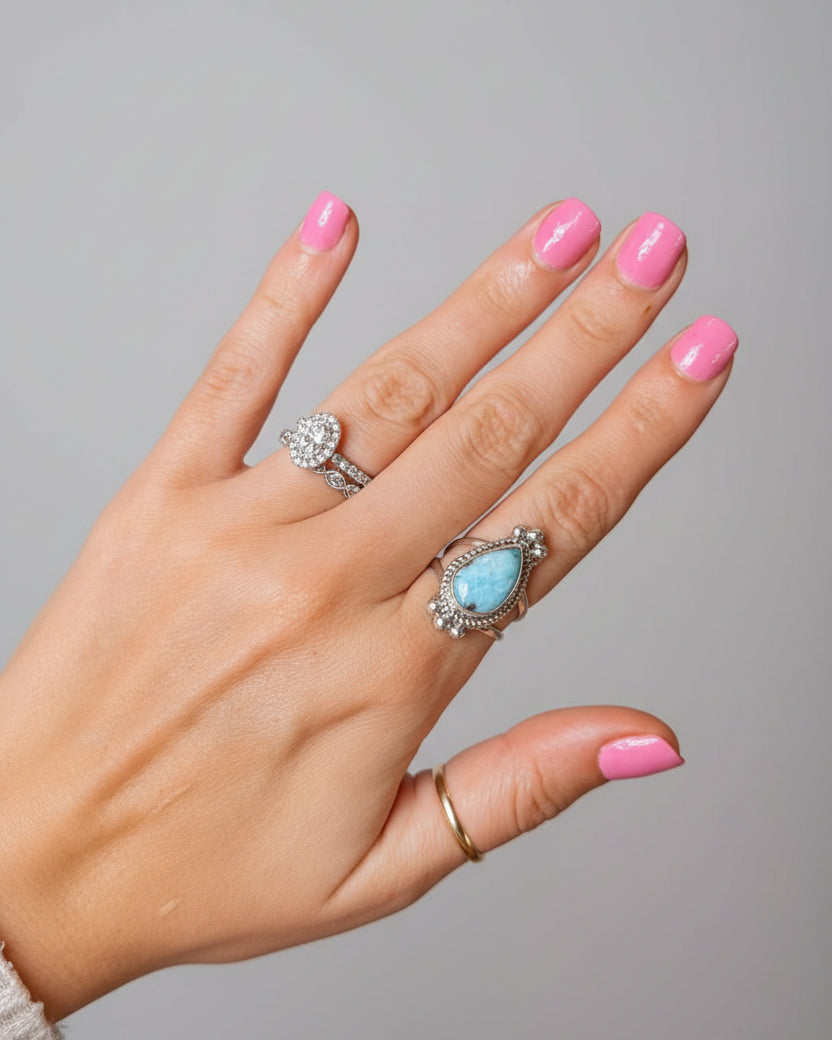 Blue Skies Larimar Rings - Horseshoe J & Co.