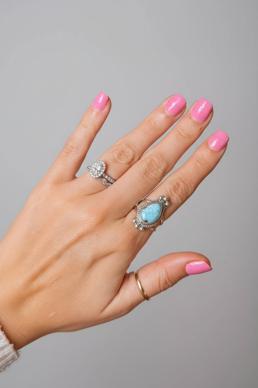 Blue Skies Larimar Rings - Horseshoe J & Co.