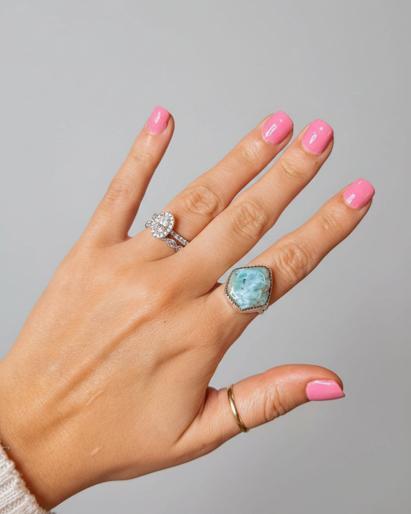 Blue Skies Larimar Rings - Horseshoe J & Co.
