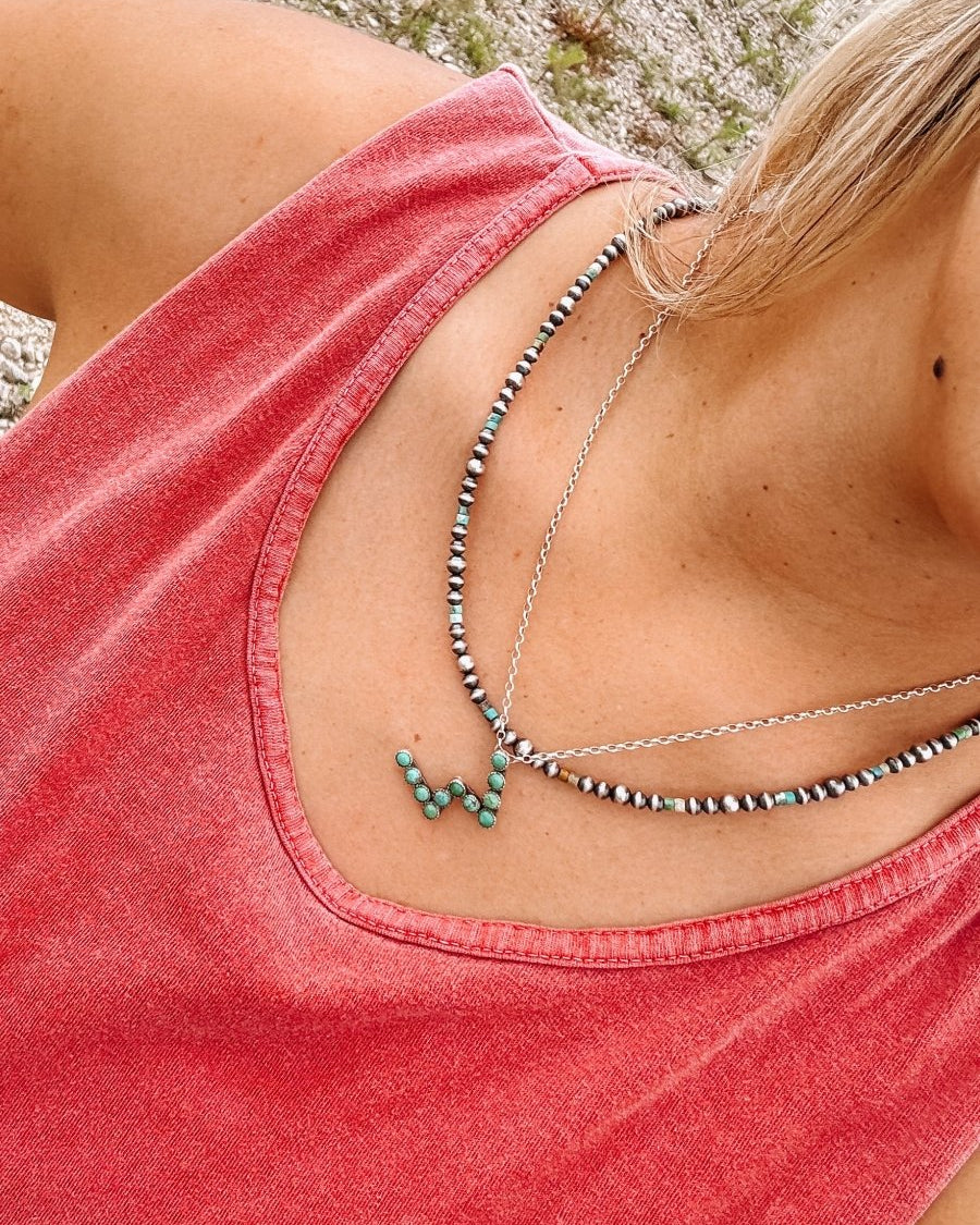 Blum Turquoise Heishi + Pearl Necklace - Horseshoe J & Co.