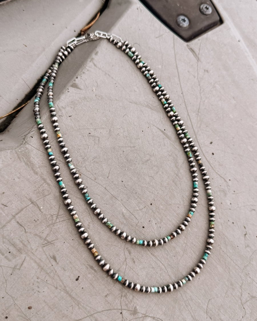 Blum Turquoise Heishi + Pearl Necklace - Horseshoe J & Co.