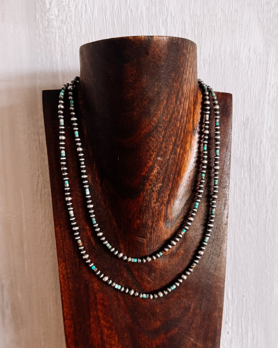 Blum Turquoise Heishi + Pearl Necklace - Horseshoe J & Co.