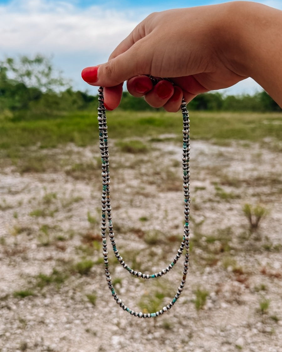 Blum Turquoise Heishi + Pearl Necklace - Horseshoe J & Co.