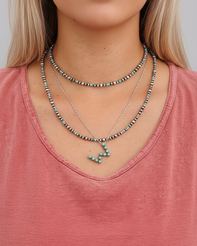 Blum Turquoise Heishi + Pearl Necklace - Wooten's