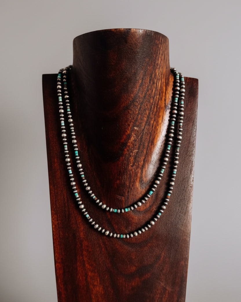 Blum Turquoise Heishi + Pearl Necklace - Wooten's