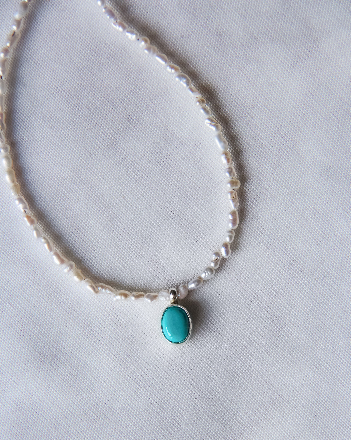 Bonifay Freshwater Pearl Anklet with Turquoise Charm - Wooten's