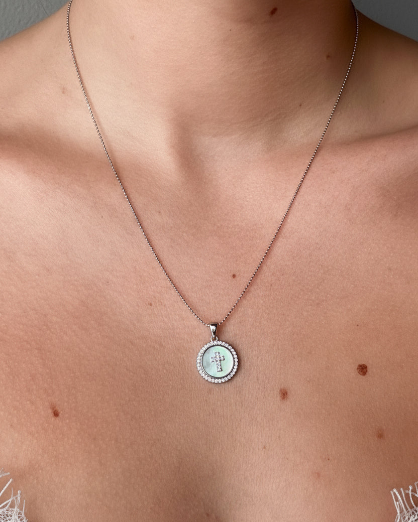 Bonner Mother of Pearl Cross Necklace - Wooten's