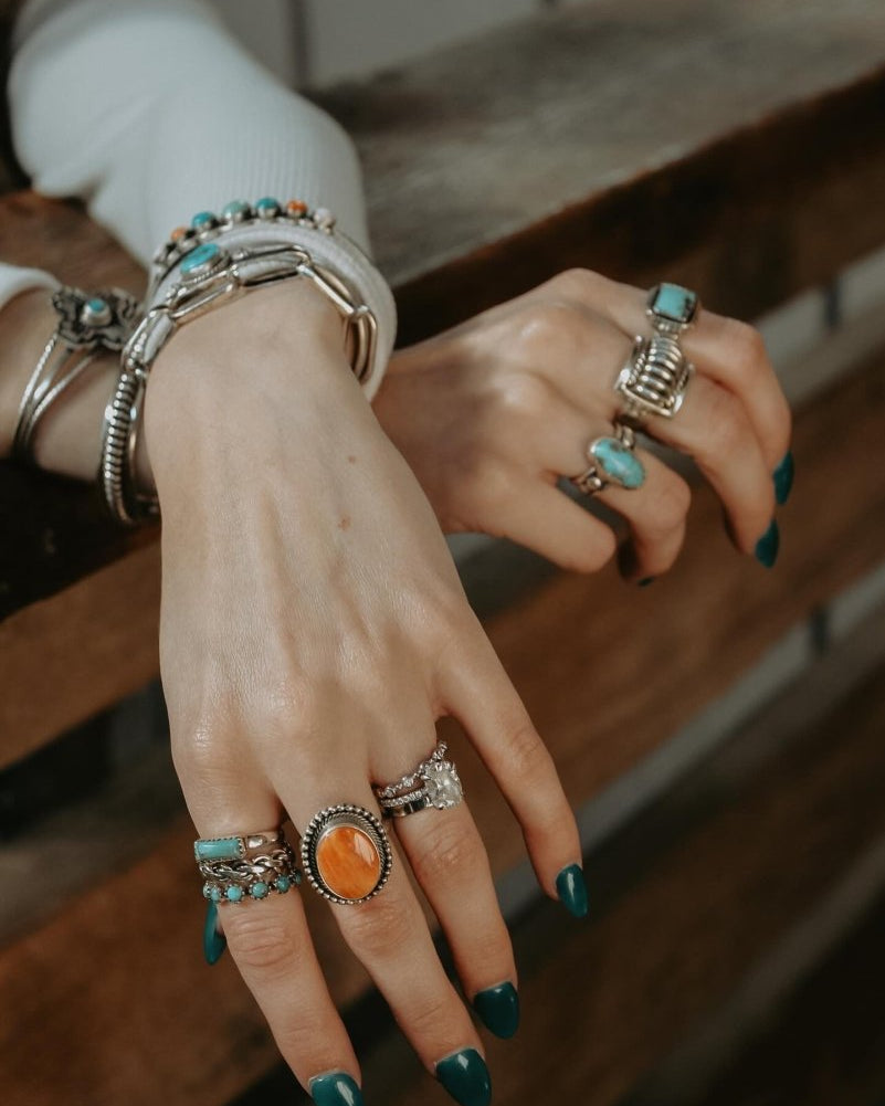 Borger Orange Spiny Ring - Horseshoe J & Co.