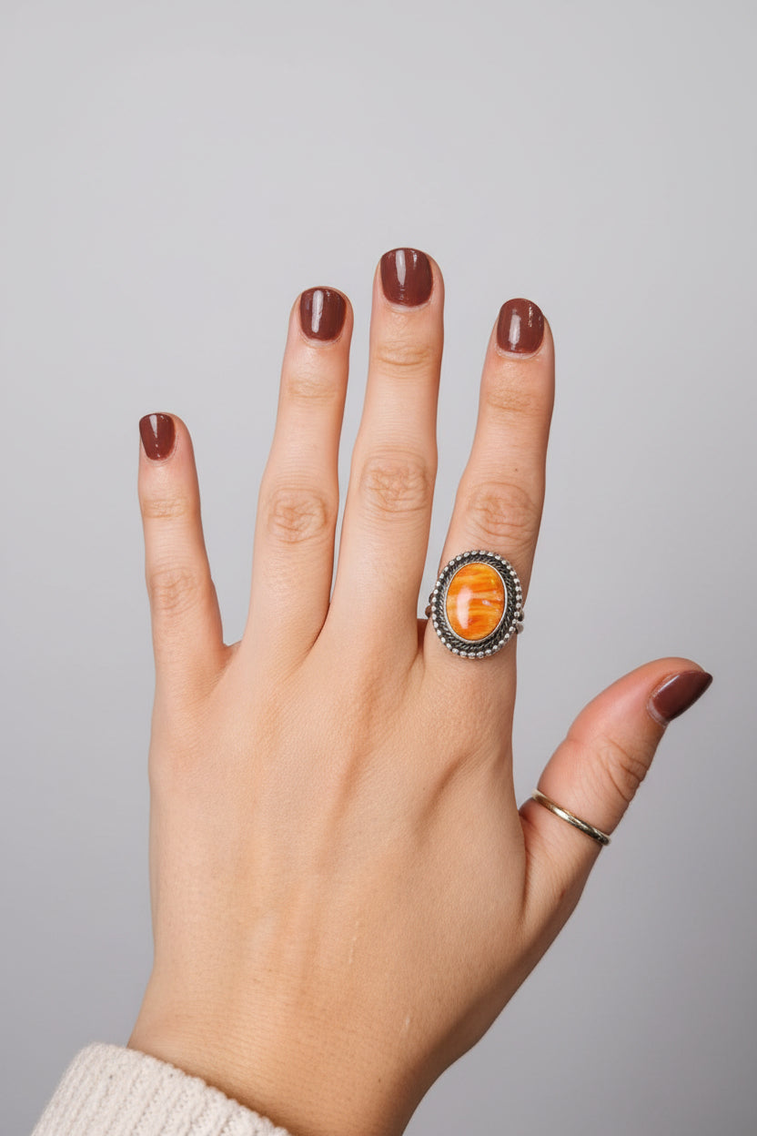 Borger Orange Spiny Ring - Horseshoe J & Co.
