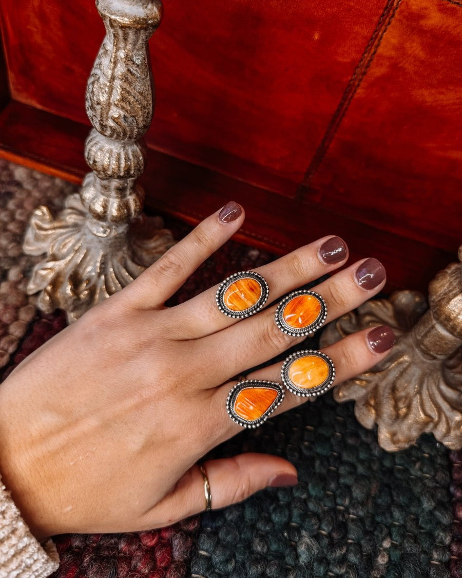 Borger Orange Spiny Ring - Horseshoe J & Co.