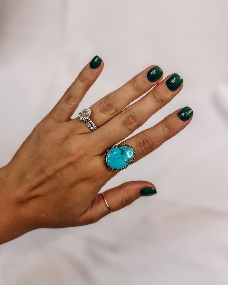 Boulder Adjustable Turquoise Ring - Horseshoe J & Co.