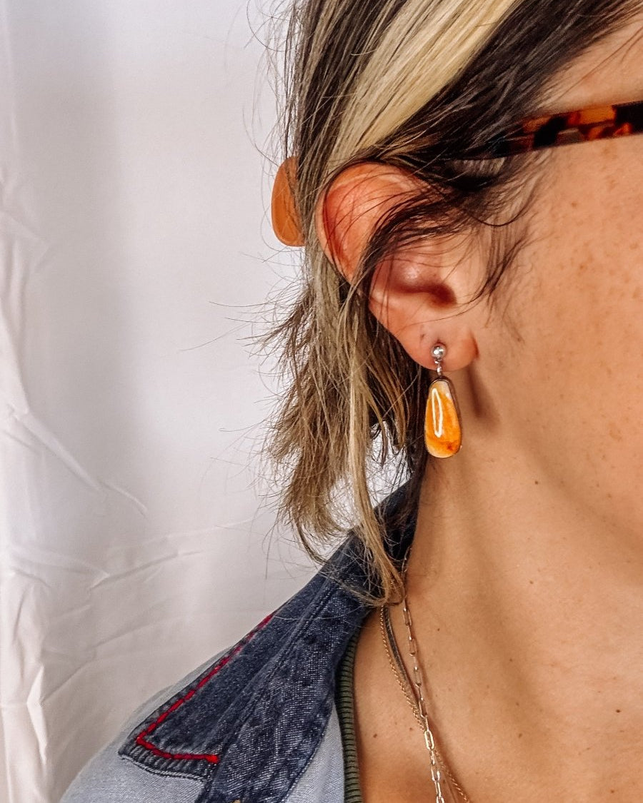 Burlington Orange Spiny Necklace + Earring Set - Horseshoe J & Co.