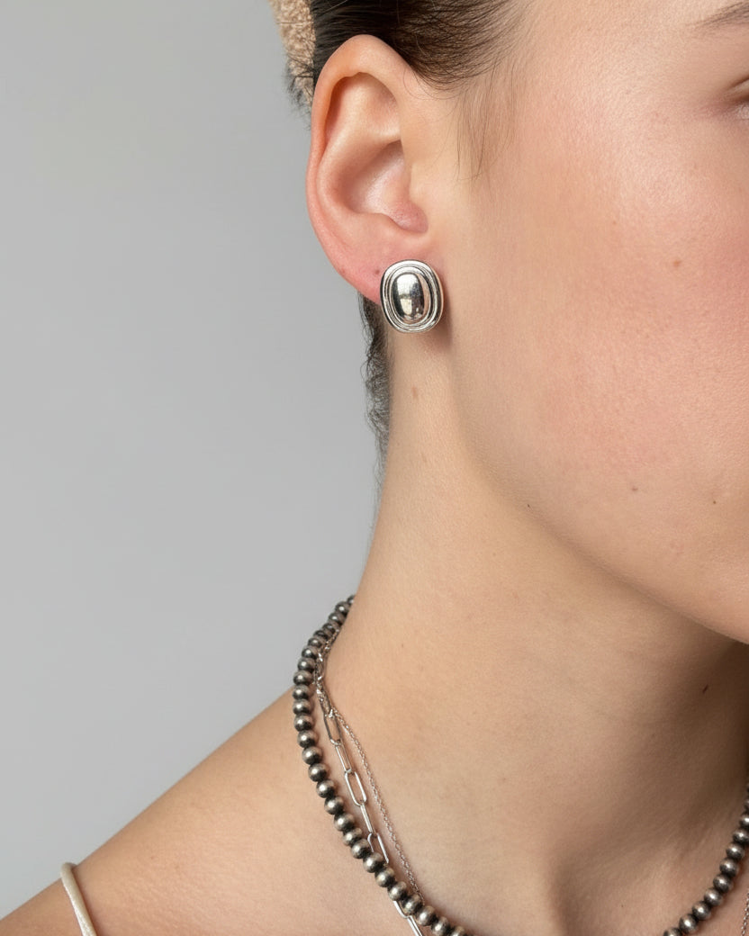 Busby Oval Stud Earrings - Wooten's