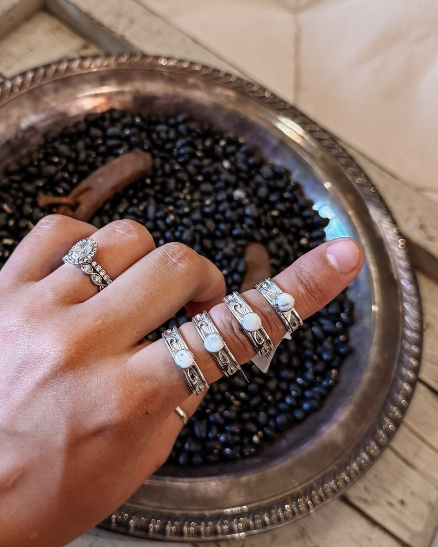 Buster White Buffalo Ring - Horseshoe J & Co.