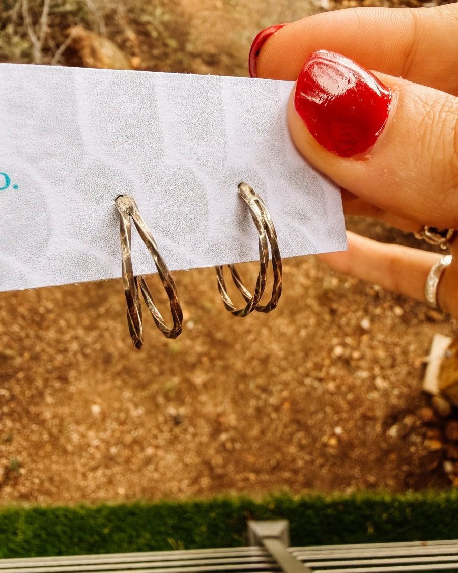 Canelo Sterling Silver Hoop Earrings - Horseshoe J & Co.