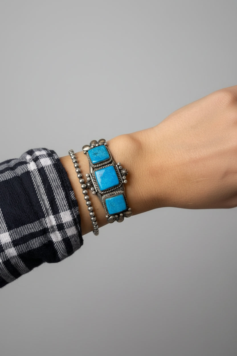 Cayote Turquoise Cuff Bracelet - Horseshoe J & Co.