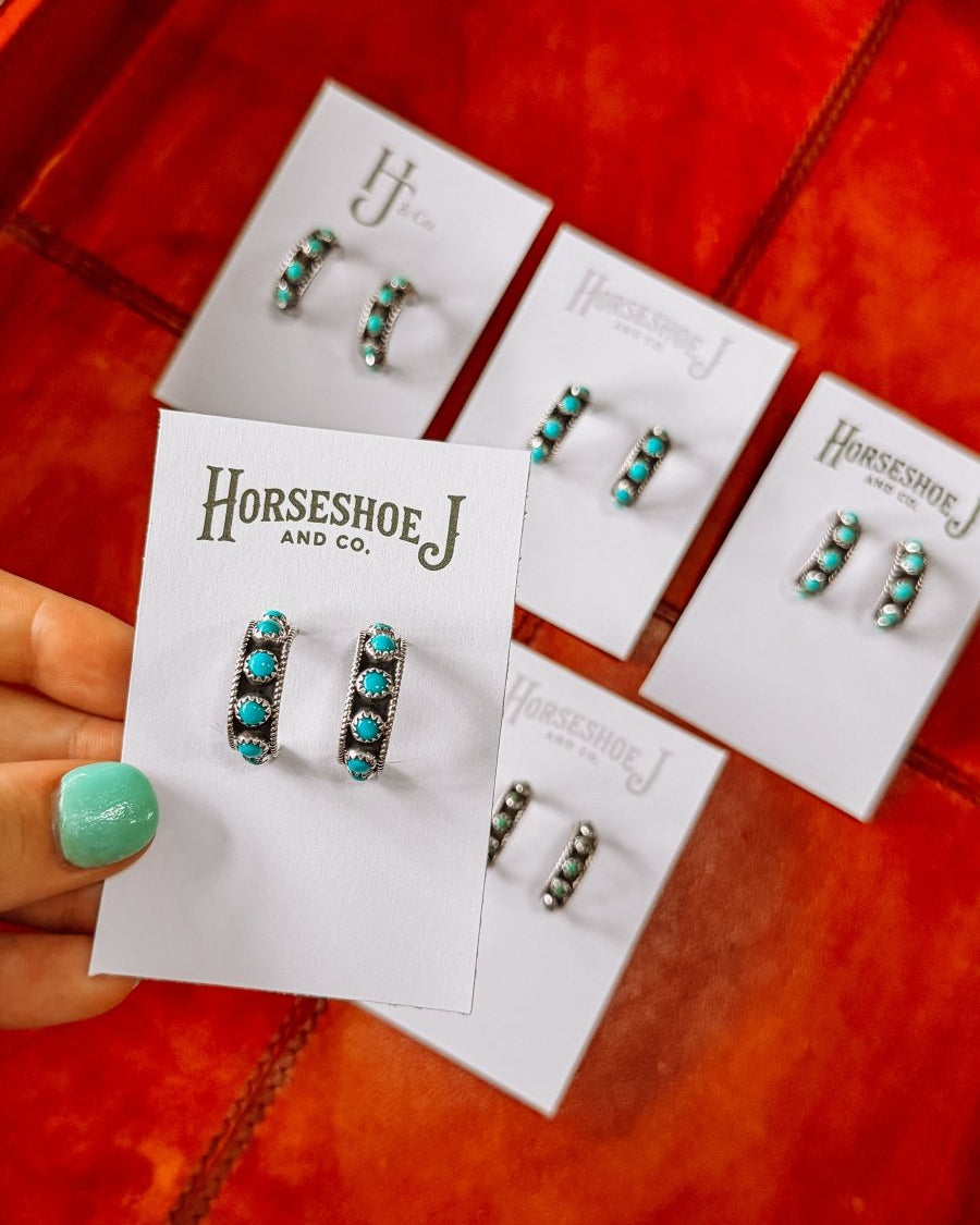 Charco Turquoise Hoop Earrings - Horseshoe J & Co.