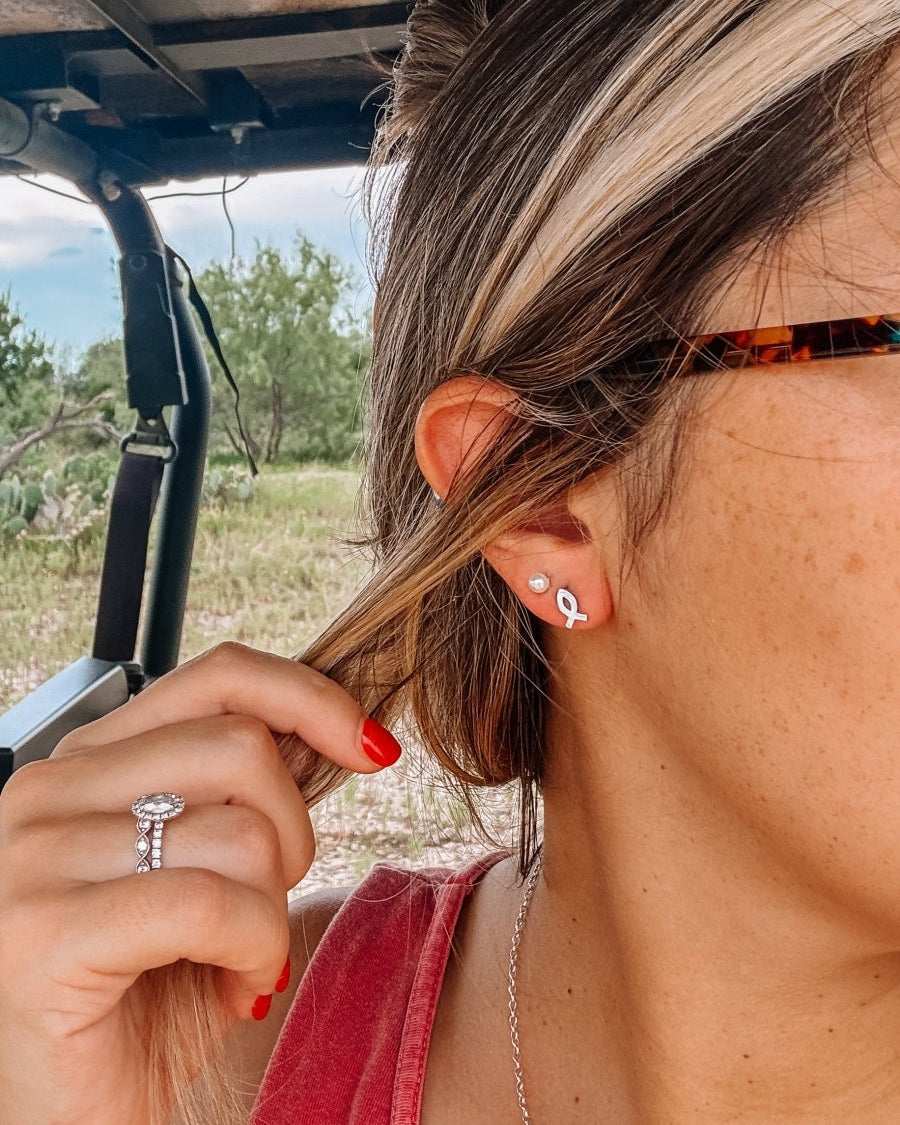 Christian Fish Stud Earring - Horseshoe J & Co.