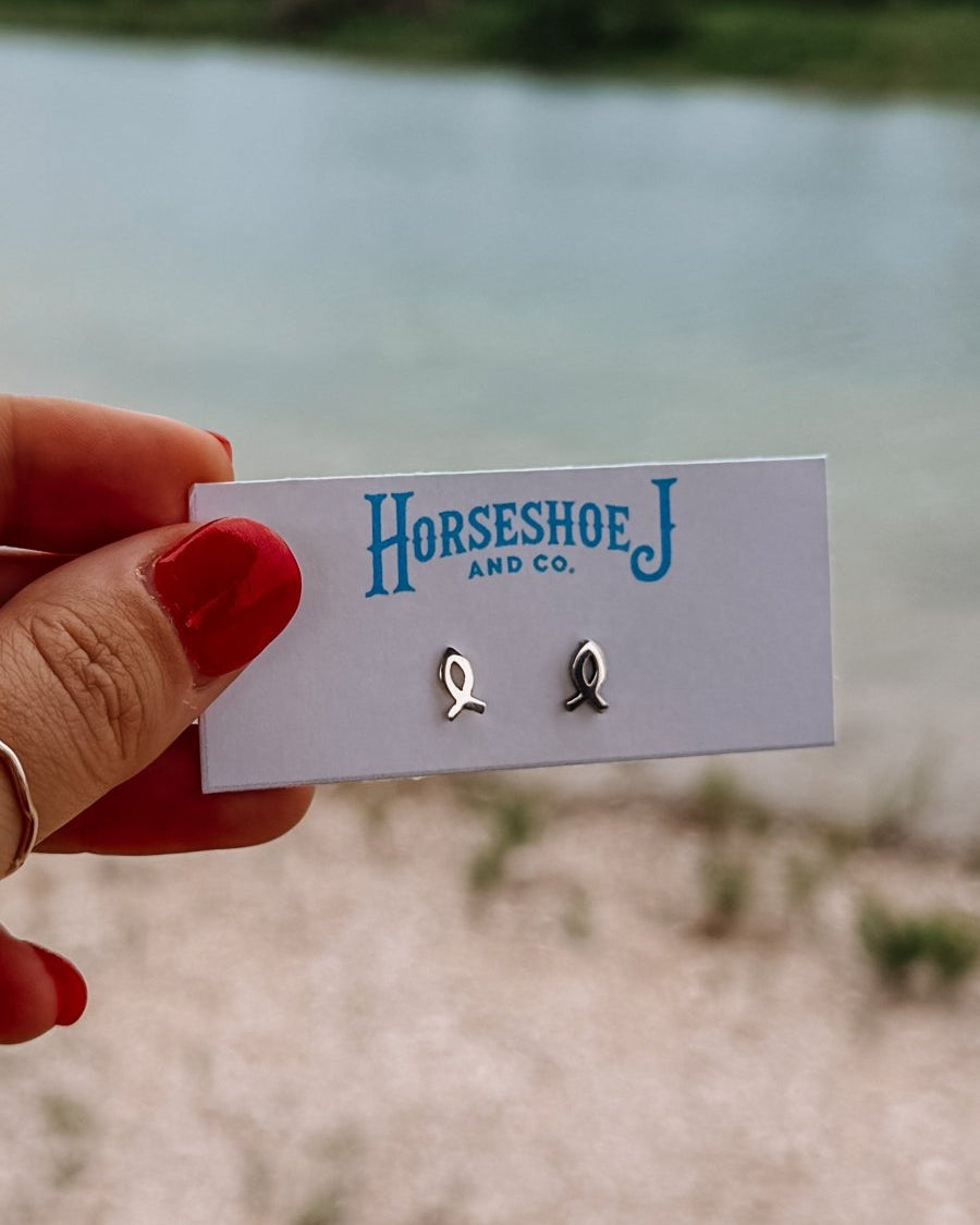 Christian Fish Stud Earring - Horseshoe J & Co.