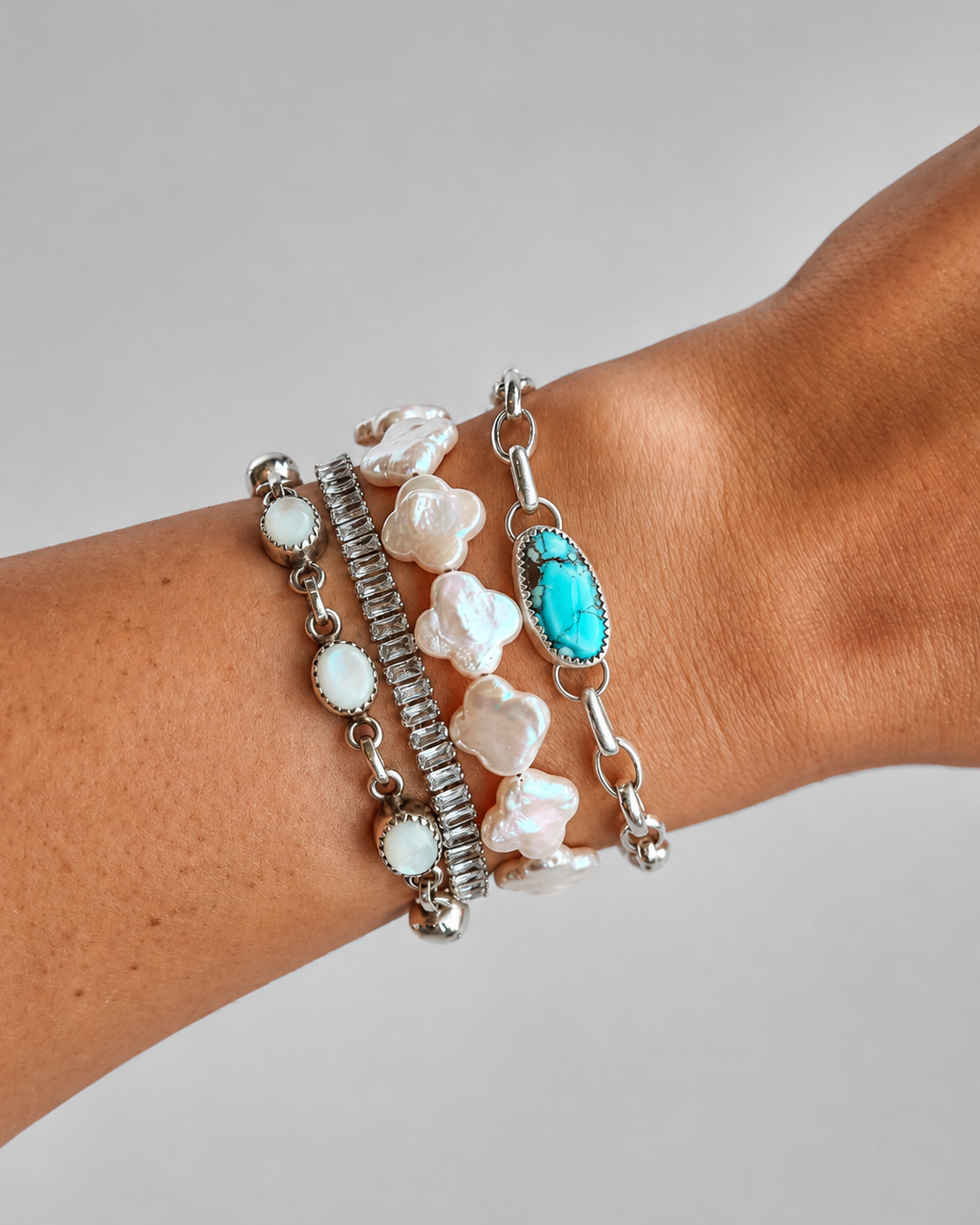 Clover Freshwater Pearl Bracelet - Wooten's
