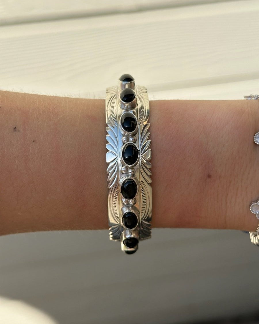 Cochise Black Onyx Cuff Bracelet - Horseshoe J & Co.