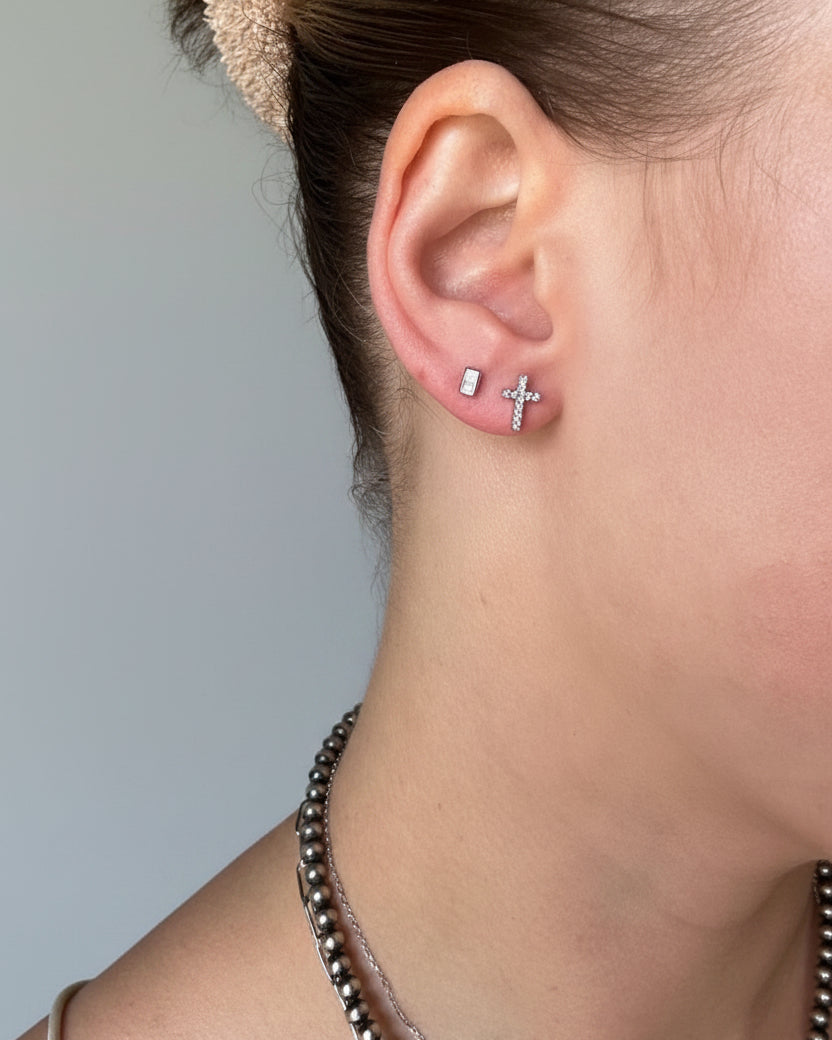 Decker Tiny Baguette Studs - Wooten's