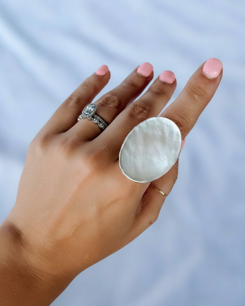 Destin Mother of Pearl Adjustable Ring - Wooten's