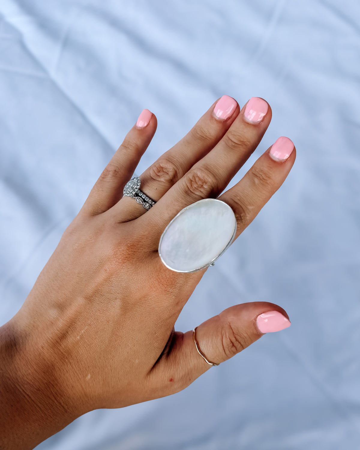 Destin Mother of Pearl Adjustable Ring - Wooten's