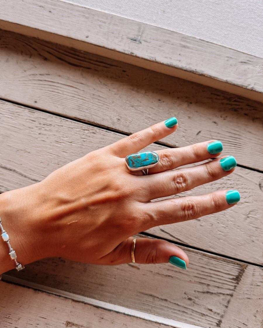 Didn't It Rain Turquoise Ring - Horseshoe J & Co.