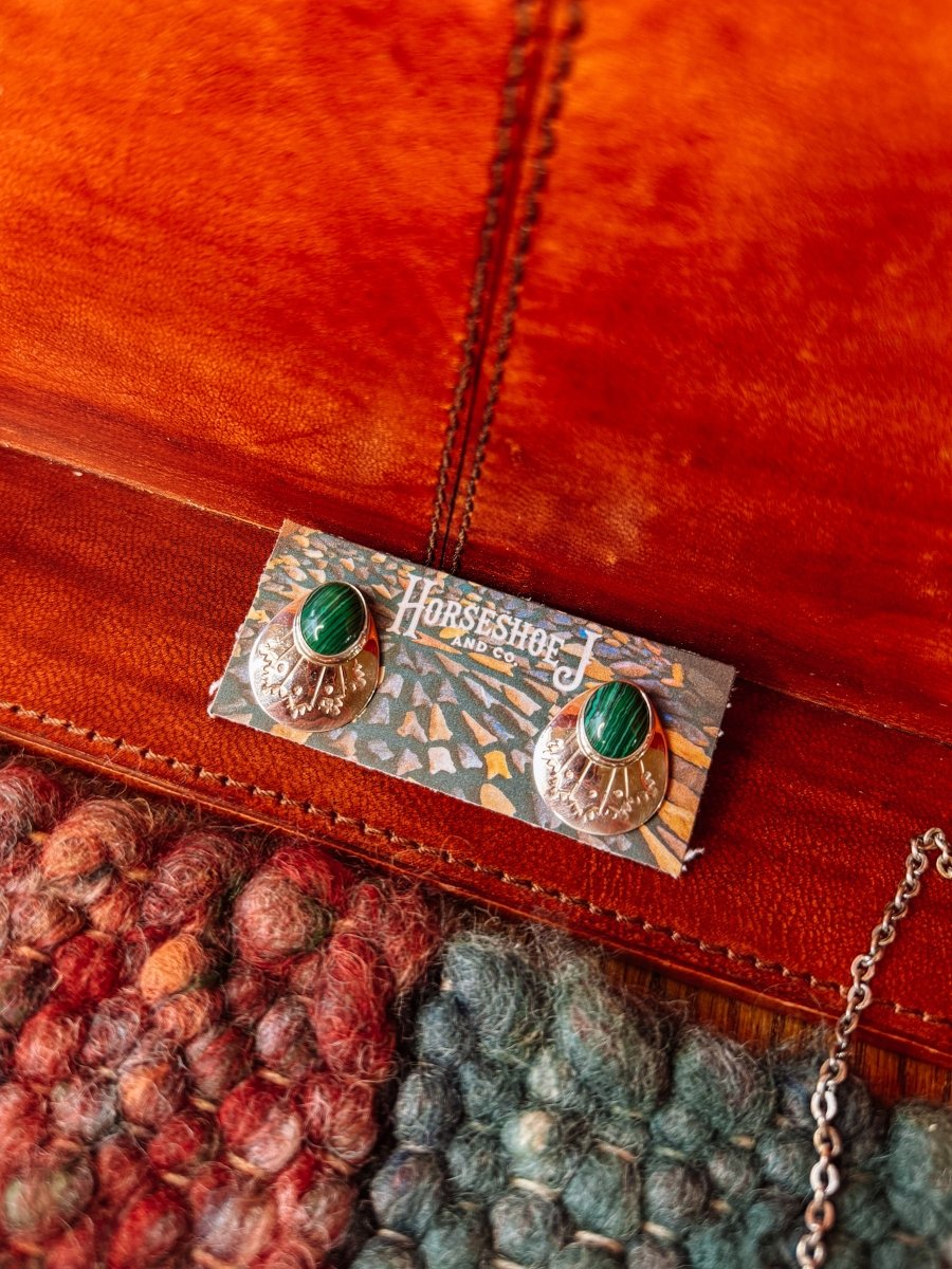 Donie Malachite/Tiger Eye Earrings - Wooten's