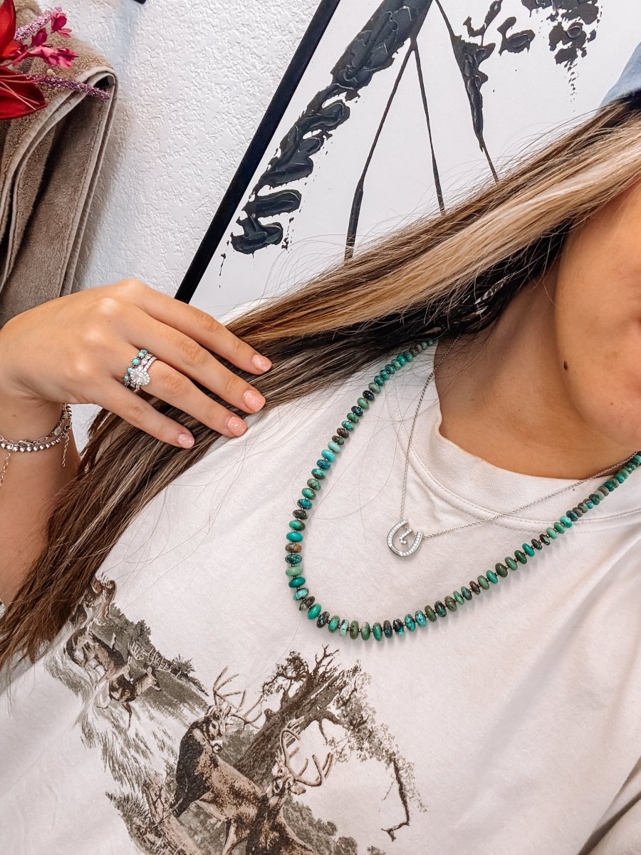 Easy Come, Easy Go 25" Turquoise Necklace - Horseshoe J & Co.