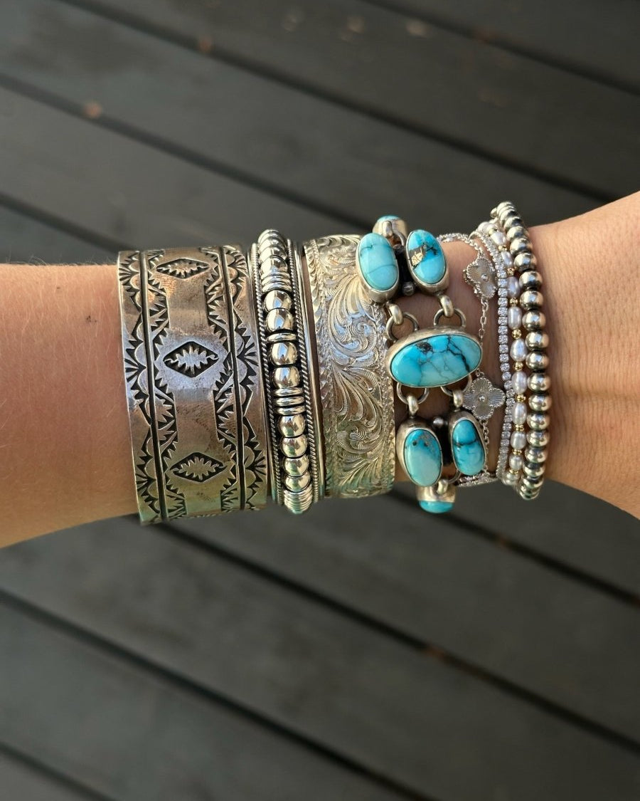 Eloy Western Scroll Silver Cuff Bracelet - Horseshoe J & Co.