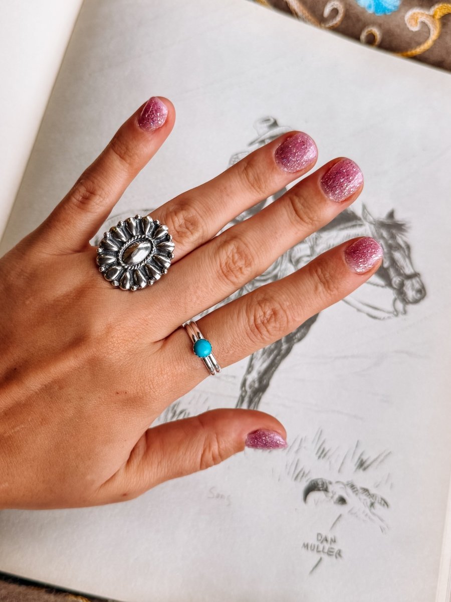Ennis Double Band Turquoise Ring - Horseshoe J & Co.