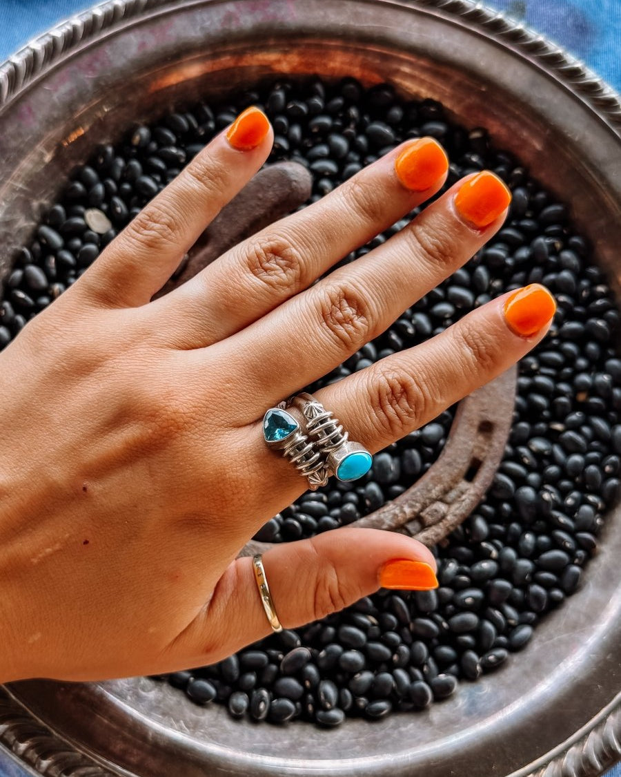 Fice Turquoise + Topaz Ring - Horseshoe J & Co.